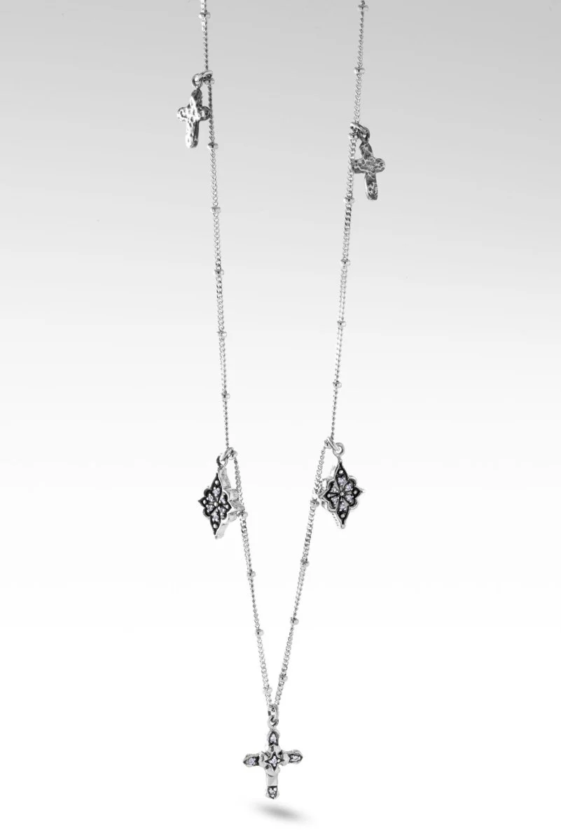 Black Rhodium Message of Hope Necklace™ in White Zircon - Image 7