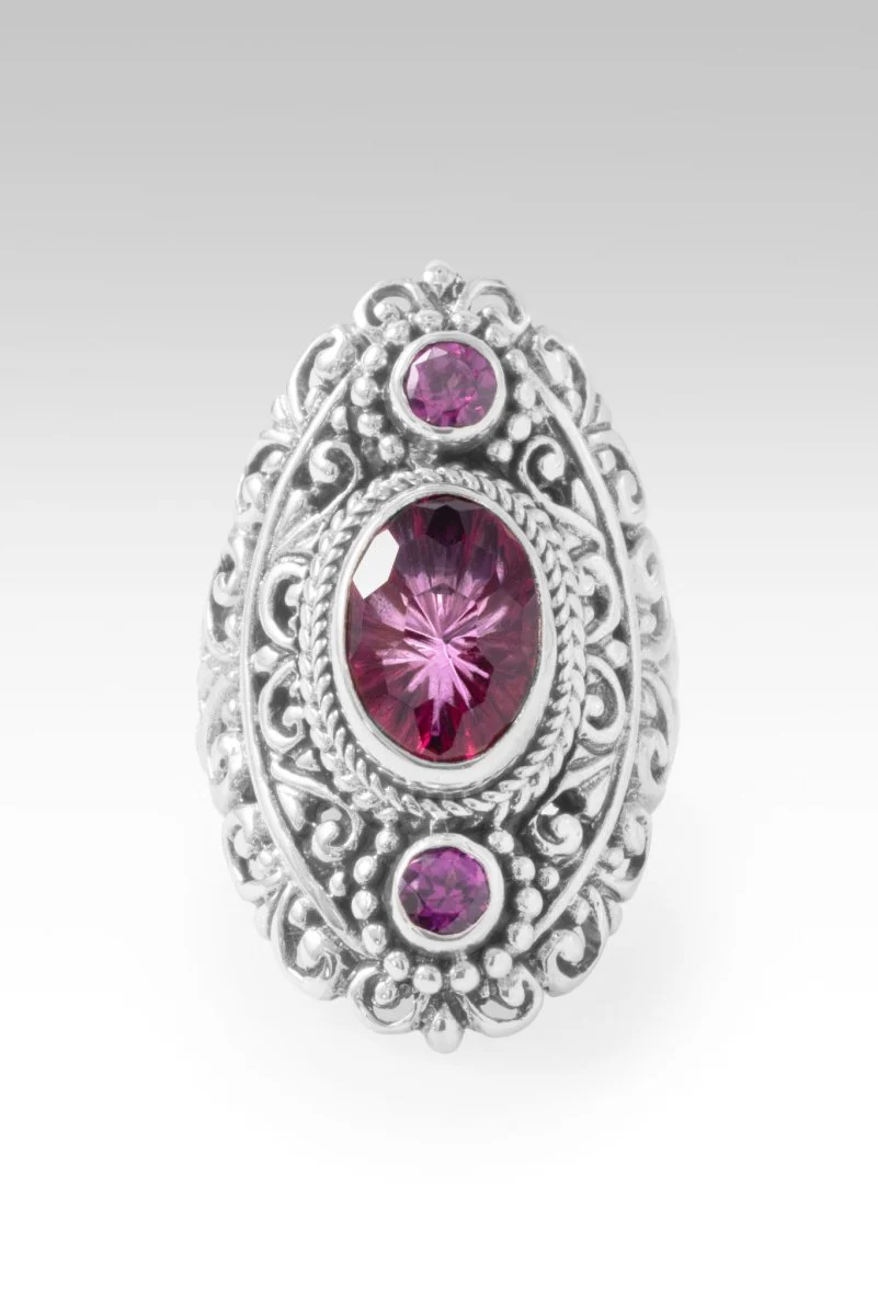 Blessings Embrace Ring™ in Elegant Rose™ Mystic Quartz & Rhodolite Garnet