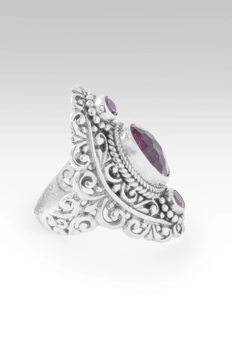 Blessings Embrace Ring™ in Elegant Rose™ Mystic Quartz & Rhodolite Garnet - Image 2