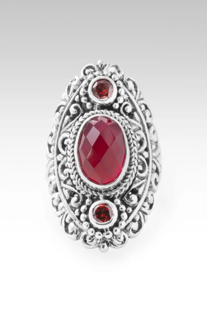Blessings Embrace Ring™ in Red Currant Quartz & Garnet