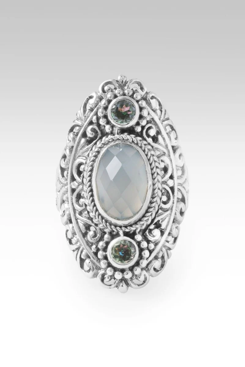 Blessings Embrace Ring™ in Seafoam Chalcedony & Bali Crush™ Mystic Topaz