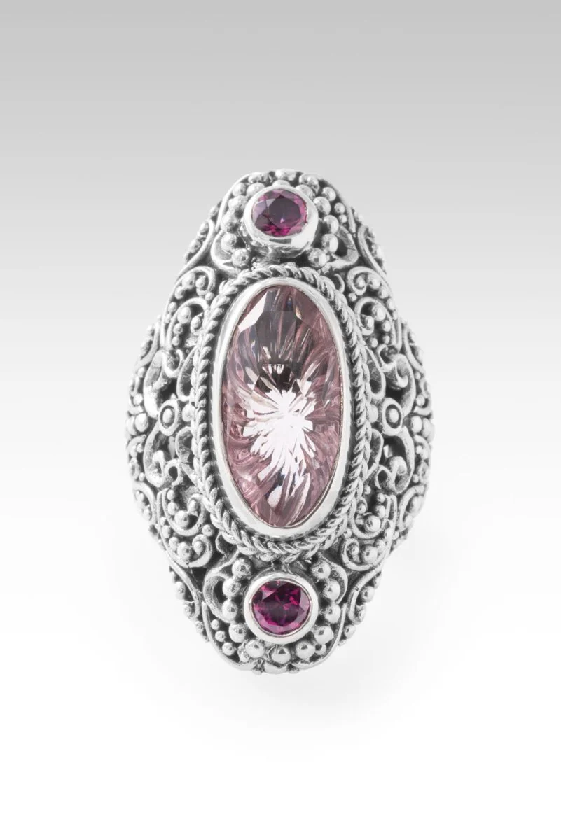 Blessings Endure Ring™ in Pink Cashmere™ Mystic Quartz & Rhodolite Garnet