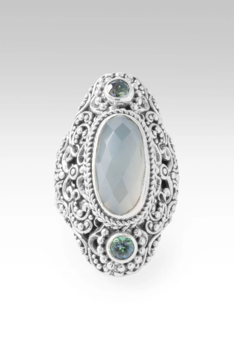 Blessings Endure Ring™ in Seafoam Chalcedony & Bali Crush™ Mystic Topaz