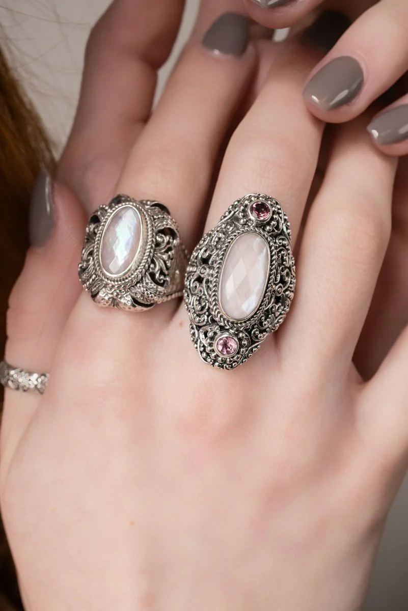 Blessings Enrich Ring™ in Pink Opal Mother Of Pearl Quartz - Image 2