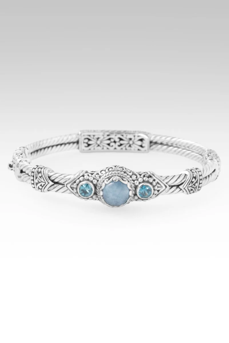 Faith Made Stronger Bangle Bracelet™ in Aquamarine & Blue Zircon