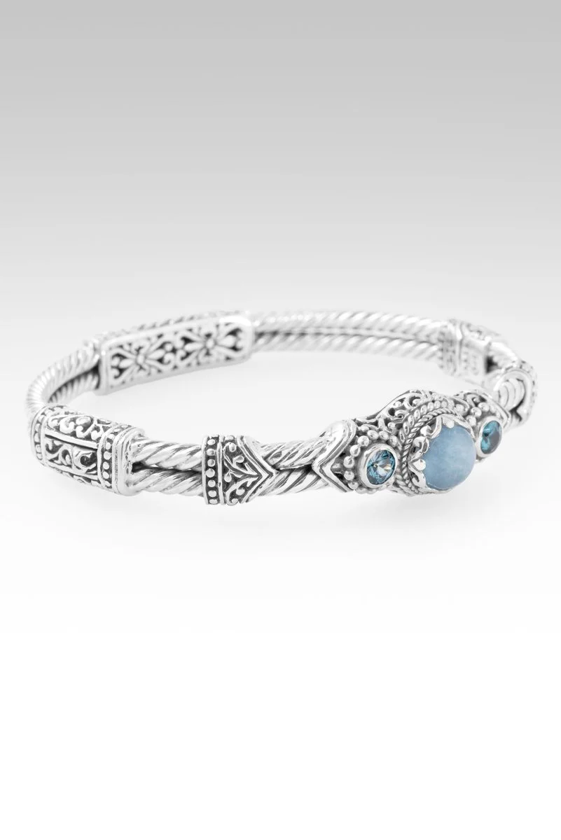 Faith Made Stronger Bangle Bracelet™ in Aquamarine & Blue Zircon - Image 2