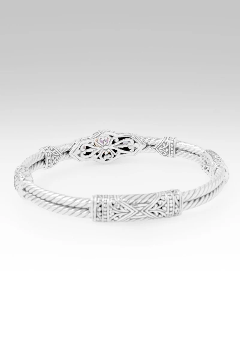 Faith Made Stronger Bangle Bracelet™ in Aquamarine & Blue Zircon - Image 3