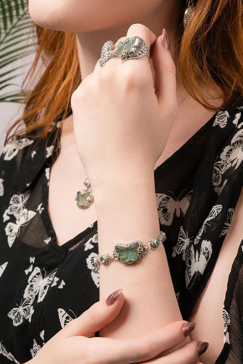 Fullness of Peace Bracelet™ in Labradorite & Black Stone, Peridot & Mint Kyanite - Image 2
