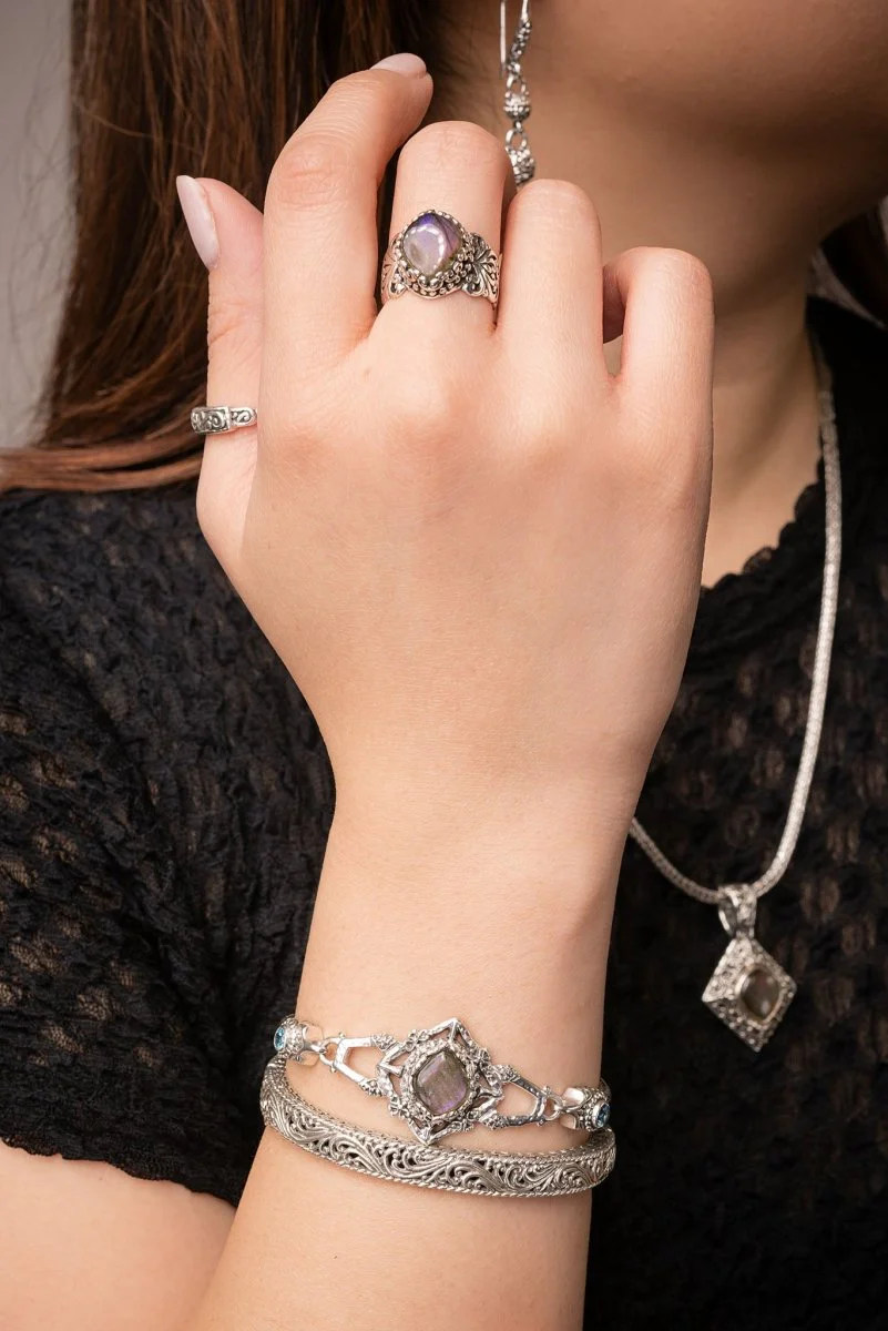 Gentle Radiance Bracelet™ in Purple Labradorite & Swiss Blue Topaz - Image 2