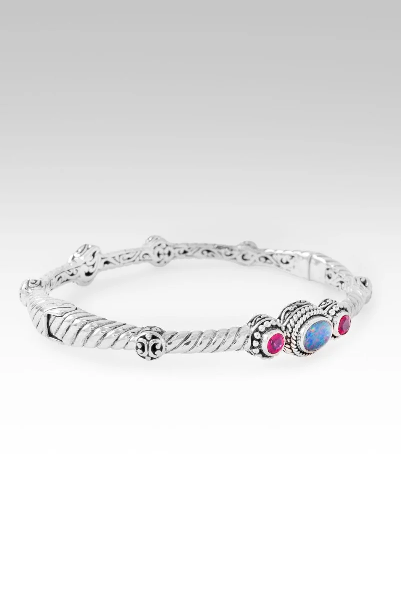 God's Mercy Bangle™ in Australian Opal & Red Ruby - Image 2