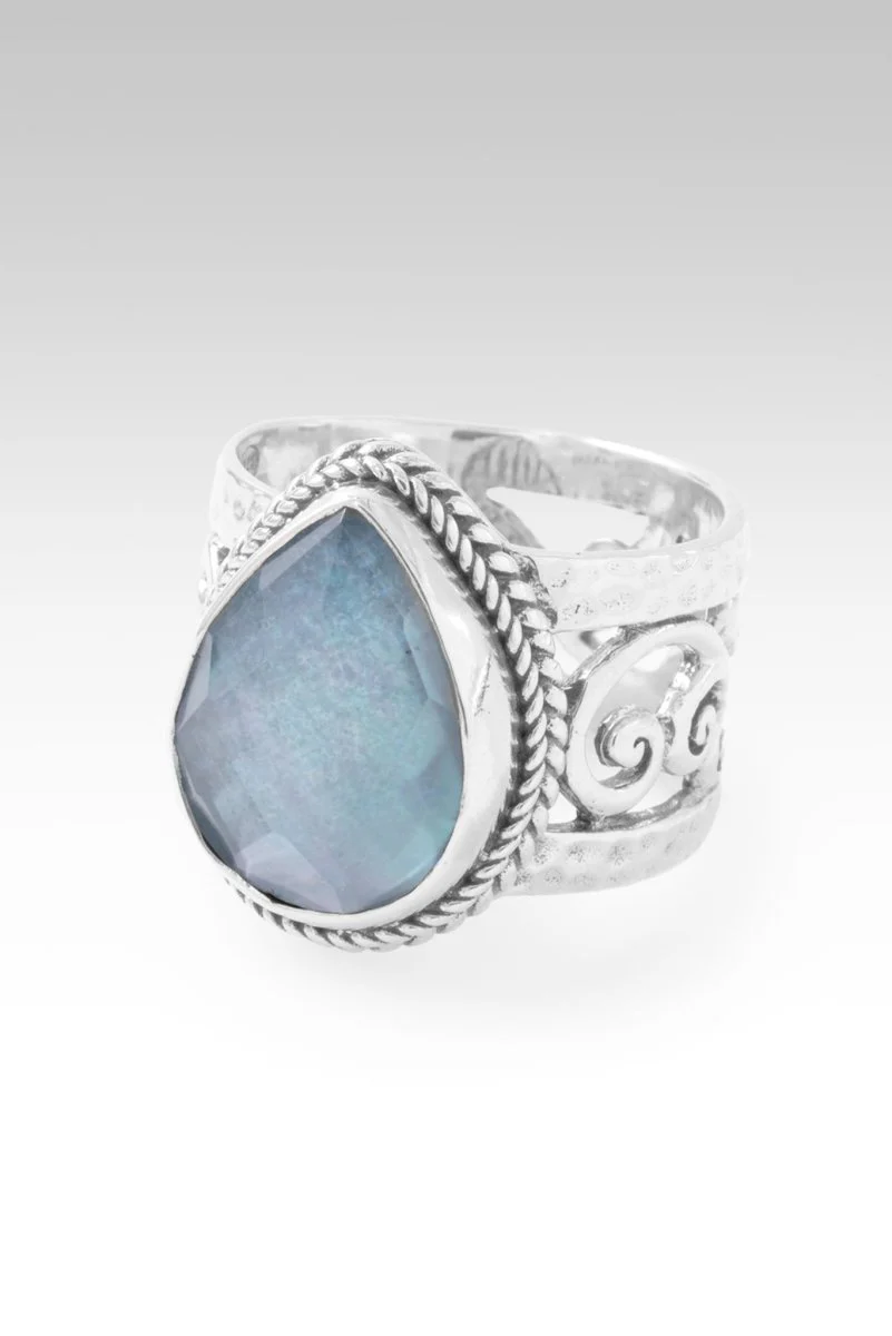 God's Perfect Place Ring™ in Blue Quartz Mother of Pearl