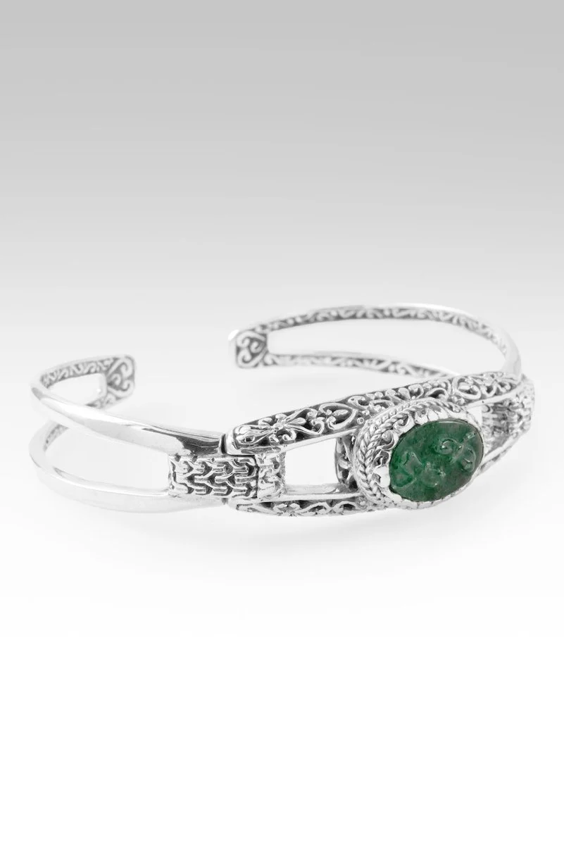 He Calms the Storms Cuff Bracelet™ in Kiwi Quartz - Image 2