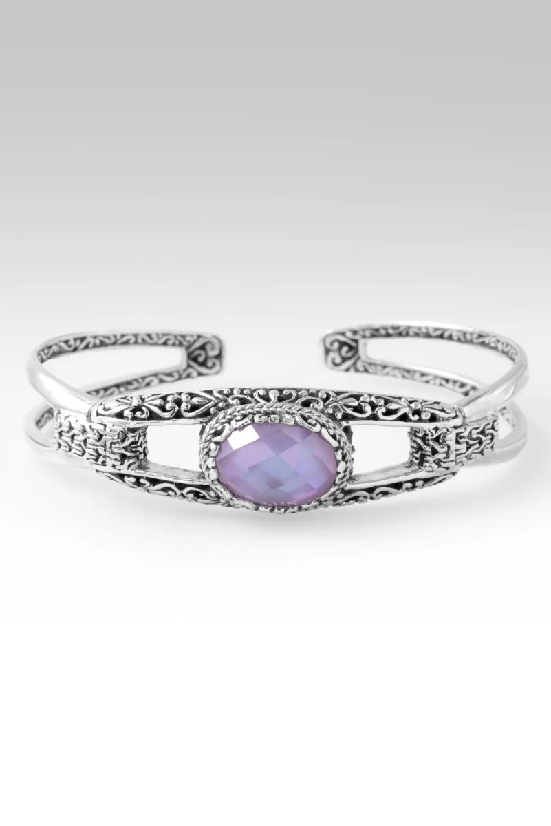 He Calms the Storms Cuff Bracelet™ in Lavender Mother of Pearl CZ