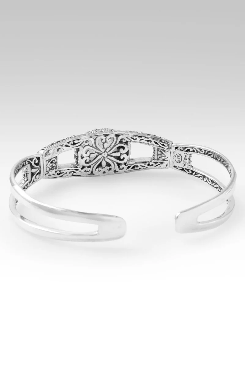 He Calms the Storms Cuff Bracelet™ in Lavender Mother of Pearl CZ - Image 4