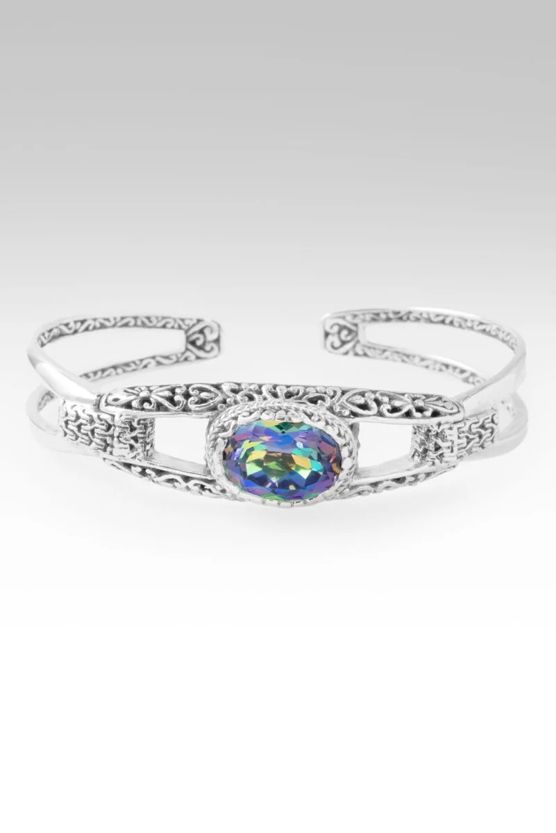He Calms the Storms Cuff Bracelet™ in Picasso Green™ Mystic Quartz