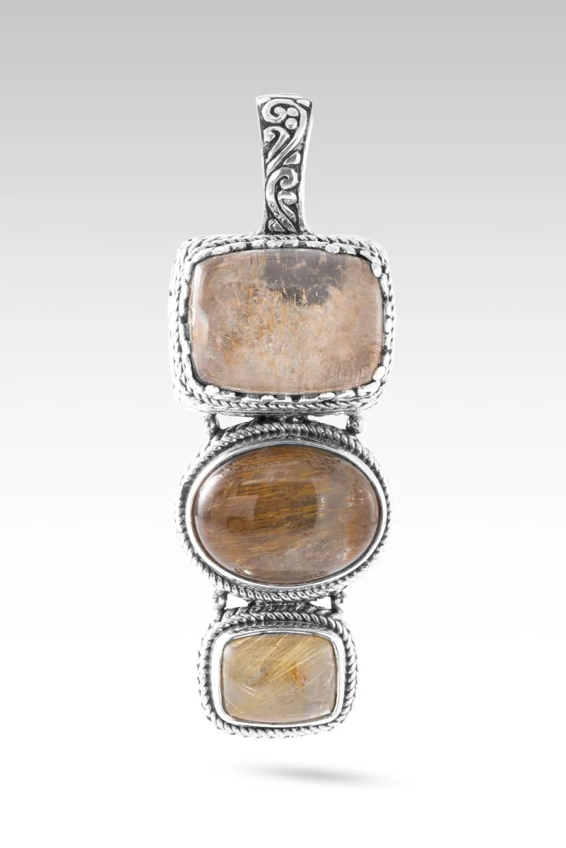 He Doesn't Make Mistakes Pendant™ in Garden Quartz, Cacoxenite & Gold Rutilated Quartz