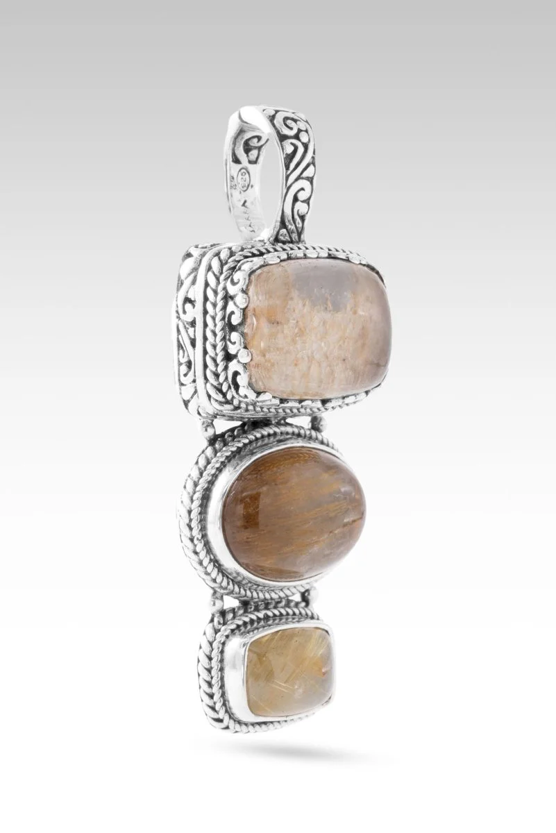 He Doesn't Make Mistakes Pendant™ in Garden Quartz, Cacoxenite & Gold Rutilated Quartz - Image 3