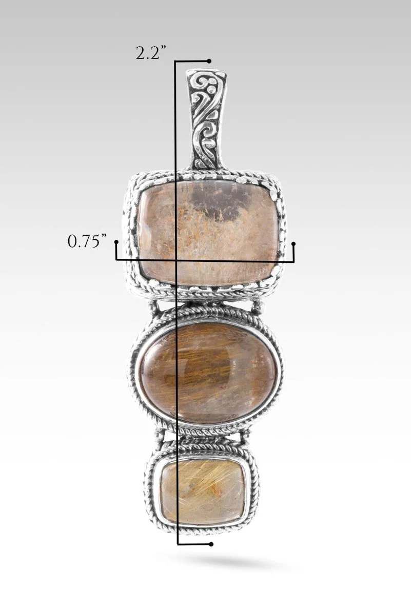 He Doesn't Make Mistakes Pendant™ in Garden Quartz, Cacoxenite & Gold Rutilated Quartz - Image 6