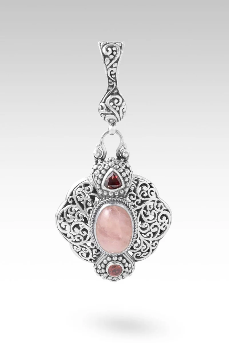 He Fights Our Battles Pendant™ in Cor-De-Rosa Morganite, Garnet & Red Velvet Zircon