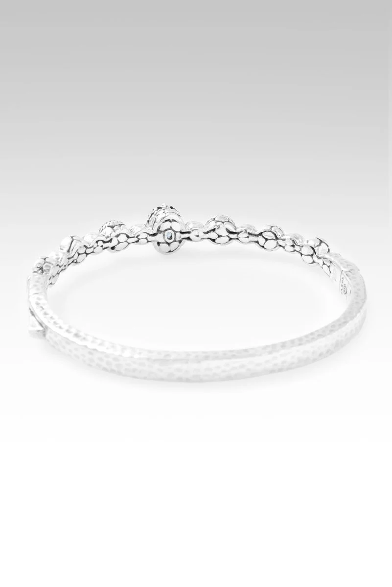 Hello Hope, Goodbye Hopelessness Bangle Bracelet™ in Swiss Blue Topaz & Rainbow Moonstone - Image 5