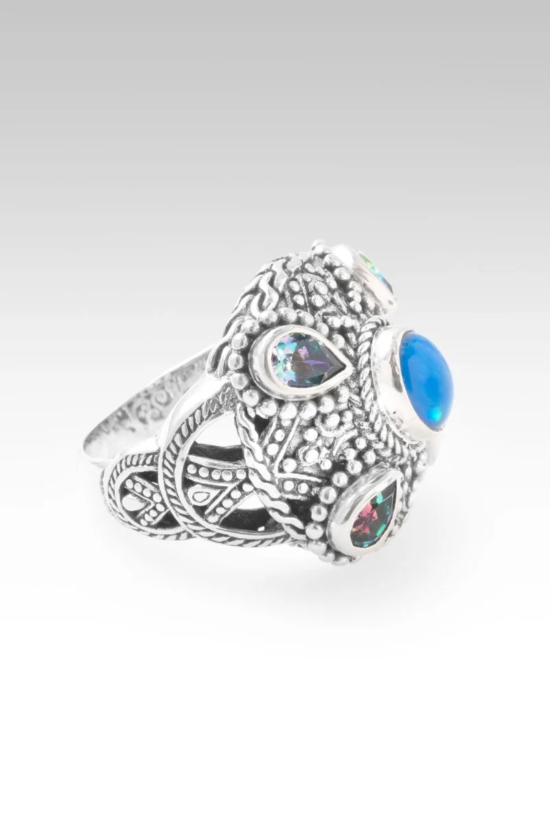 Hello New Horizon, Goodbye Barriers Ring™ in Paraiba Ethiopian Opal & Unicorn Dreams™ Mystic Topaz - Image 2