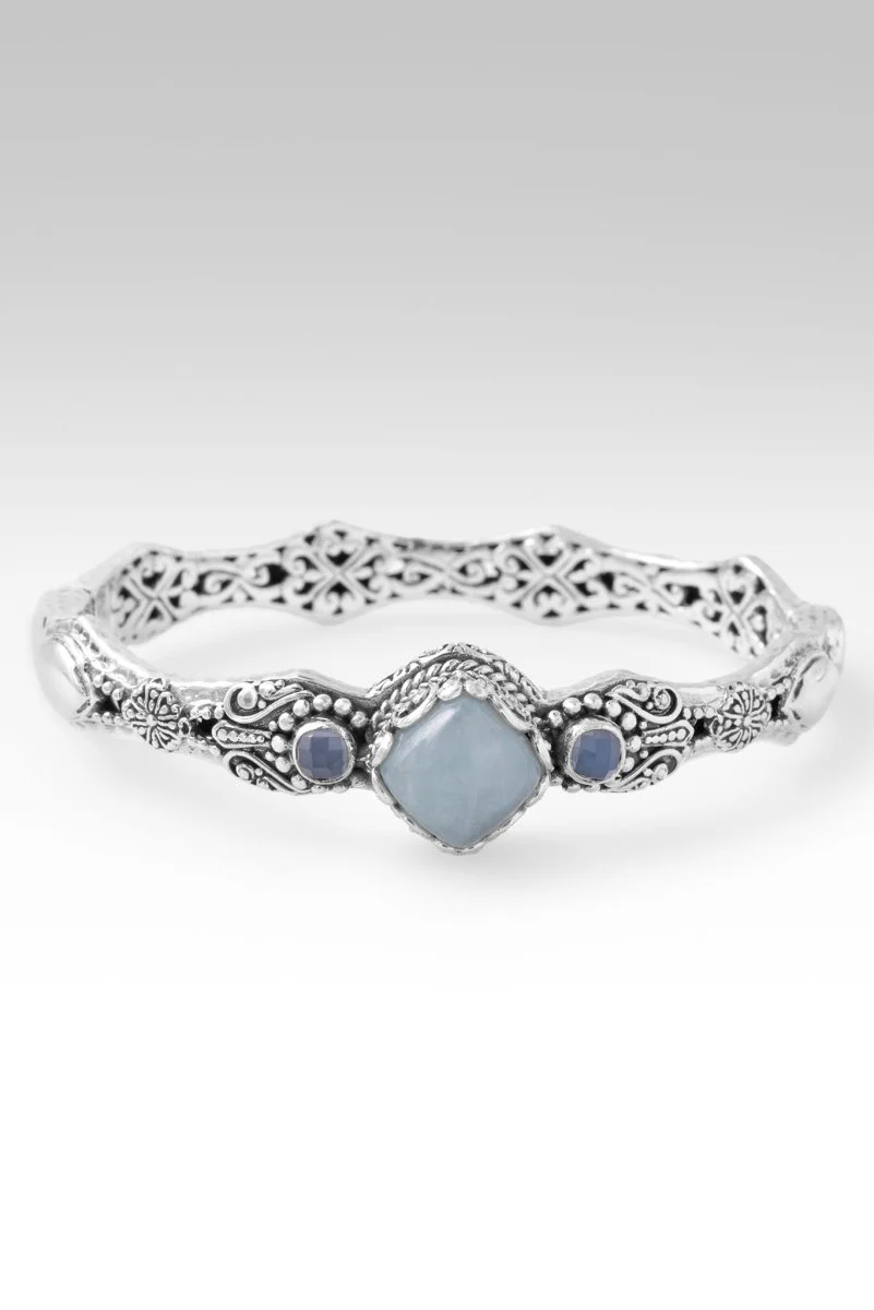 He's a Pain Taker Bangle Bracelet™ in Aquamarine & Serenity Blue Chalcedony