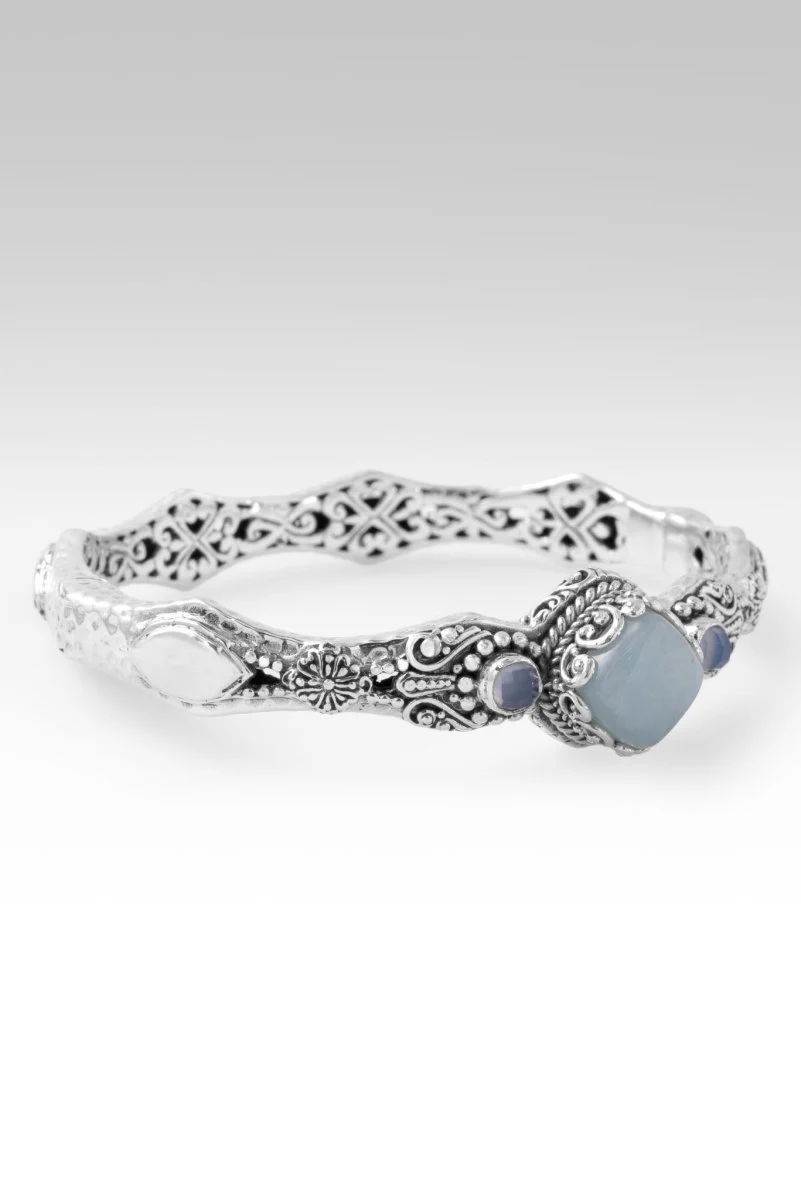 He's a Pain Taker Bangle Bracelet™ in Aquamarine & Serenity Blue Chalcedony - Image 2