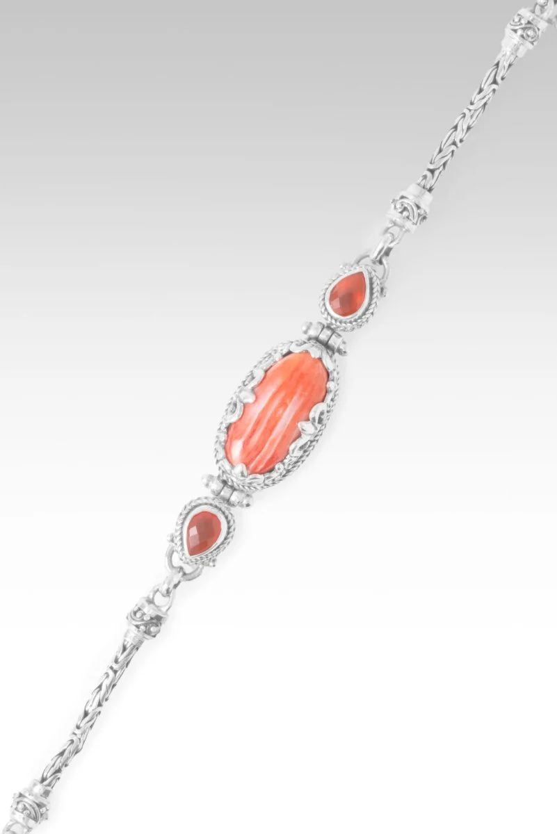 Hope's Call Bracelet™ in Red Spiny Oyster & Carnelian - Image 3