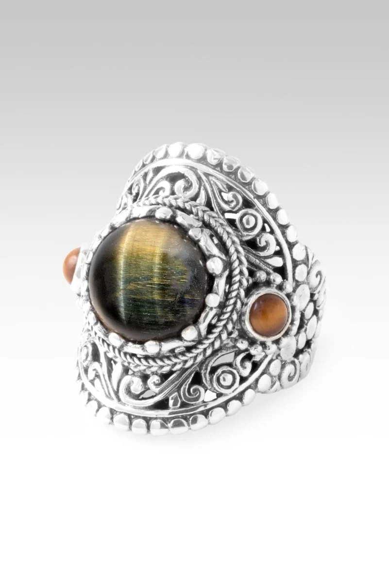 I Am His Treasure Ring™ in Blue Tiger's Eye & Tiger's Eye