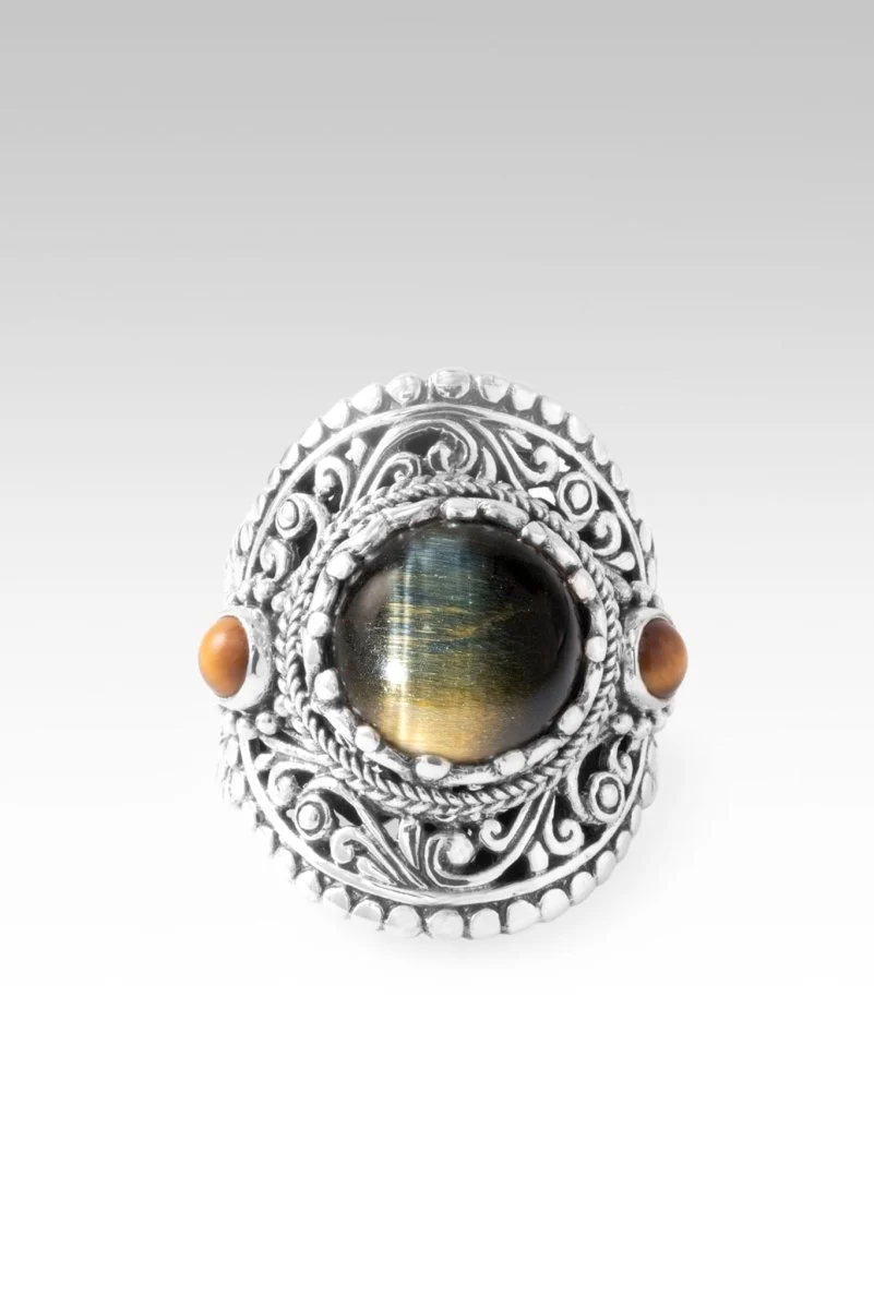 I Am His Treasure Ring™ in Blue Tiger's Eye & Tiger's Eye - Image 3
