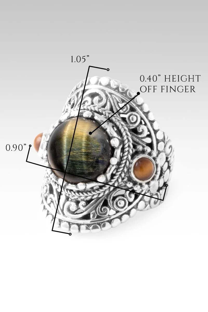 I Am His Treasure Ring™ in Blue Tiger's Eye & Tiger's Eye - Image 6