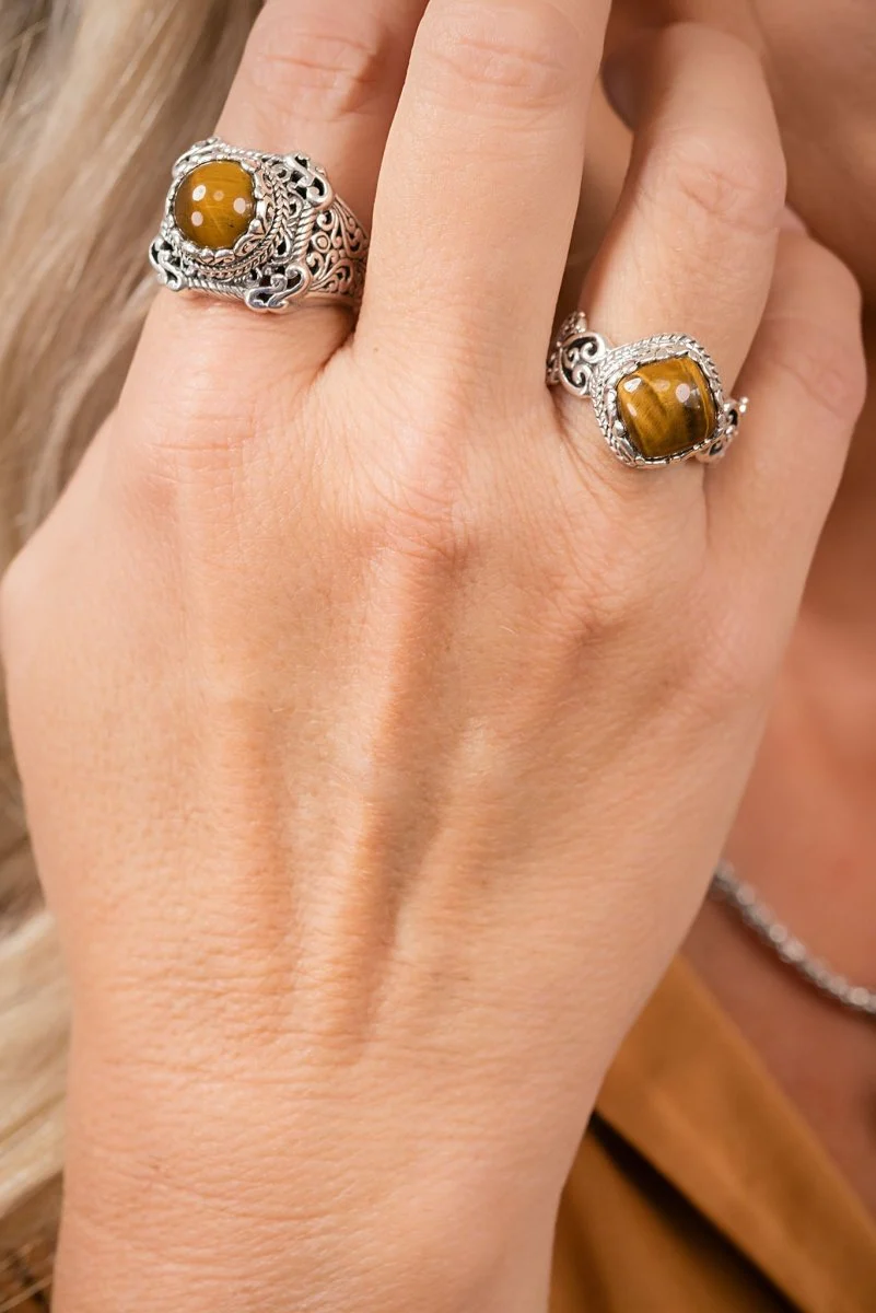 I Am His Treasure Ring™ in Tiger's Eye - Image 2