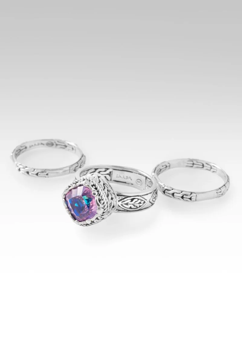 Light and Salvation Ring Set of 3™ in Rainbow Sherbet™ Mystic Quartz - Image 2