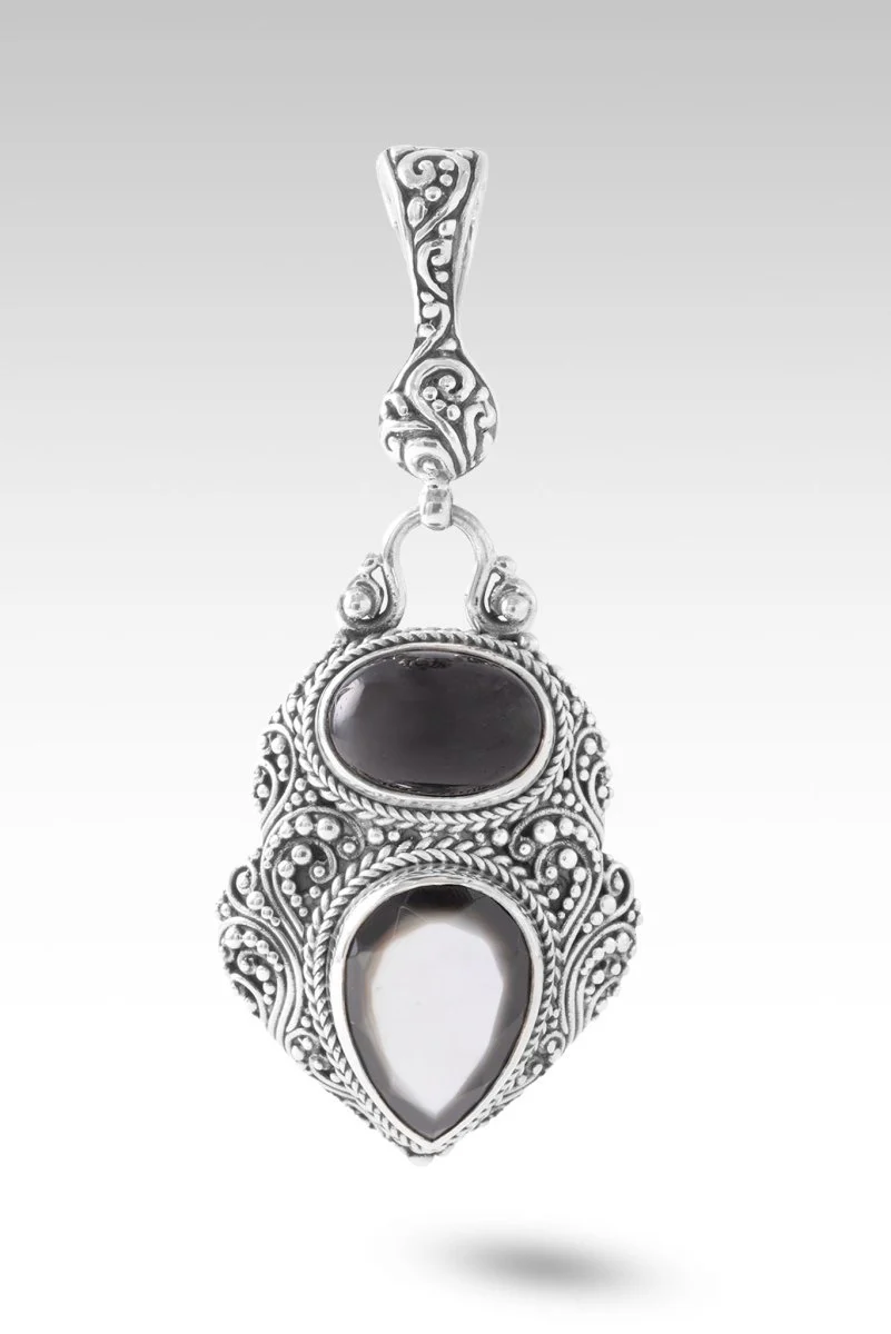 Lord, I Need More Pendant™ in Black Mother of Pearl & Black Star Diopside