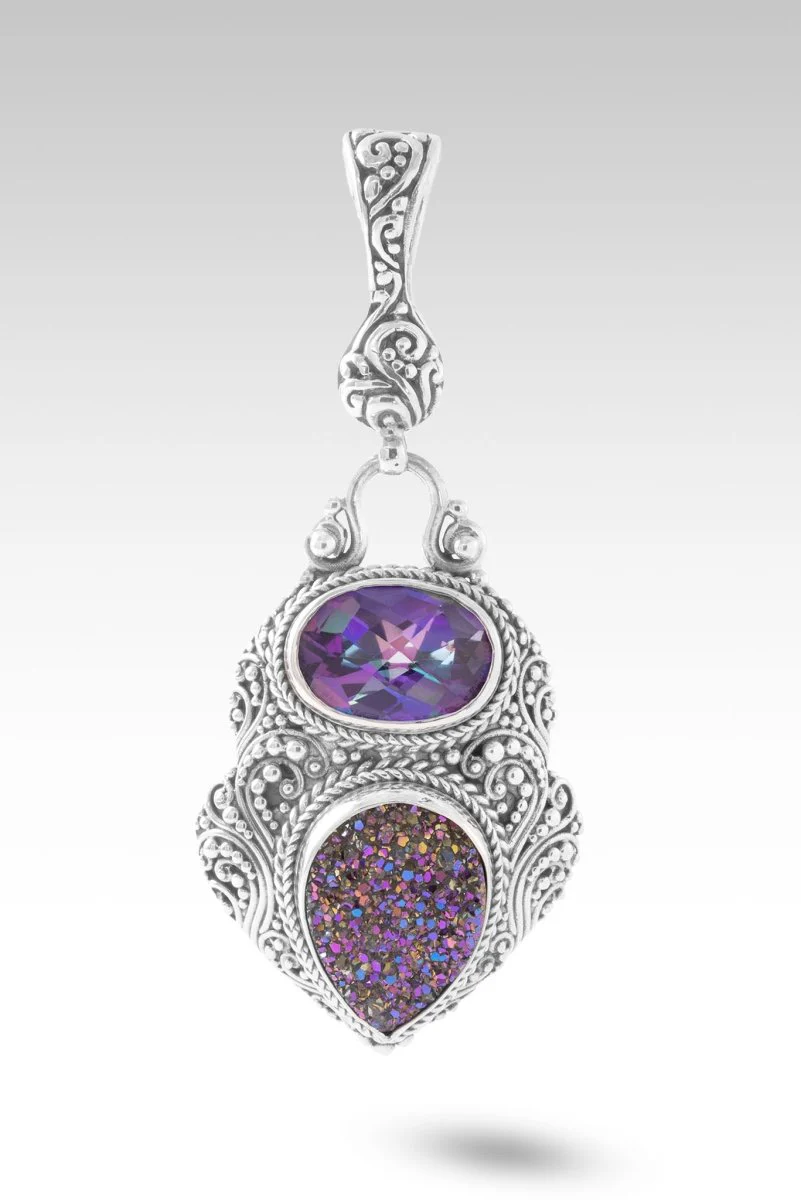 Lord, I Need More Pendant™ in Titanium Drusy & Bluejay Jazz™ Mystic Quartz