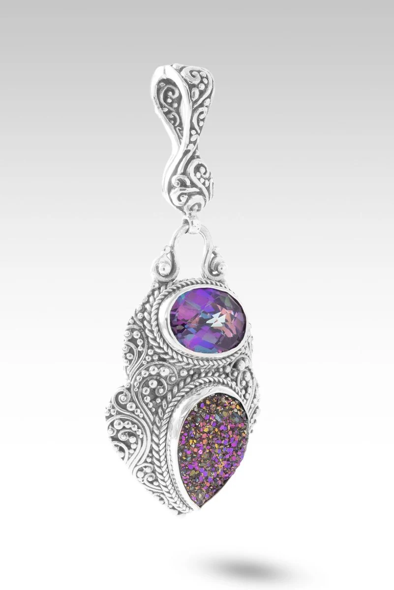 Lord, I Need More Pendant™ in Titanium Drusy & Bluejay Jazz™ Mystic Quartz - Image 2