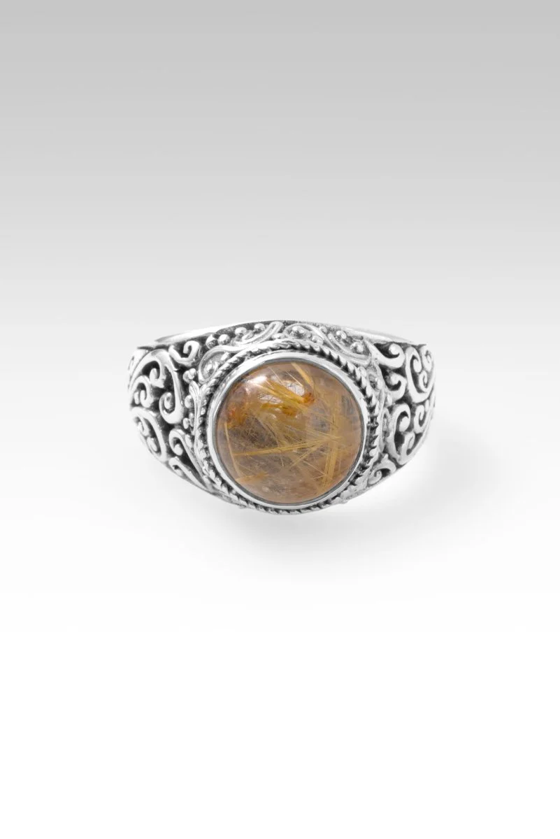 Love Destroys Fear Ring II™ in Gold Rutilated Quartz - Image 3