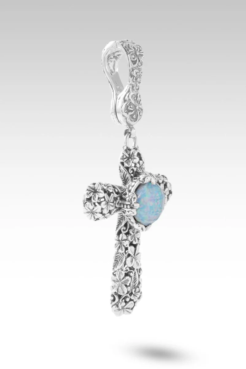 Made in Love Pendant™ in Cornflower Blue Simulated Opal & Quartz - Image 2