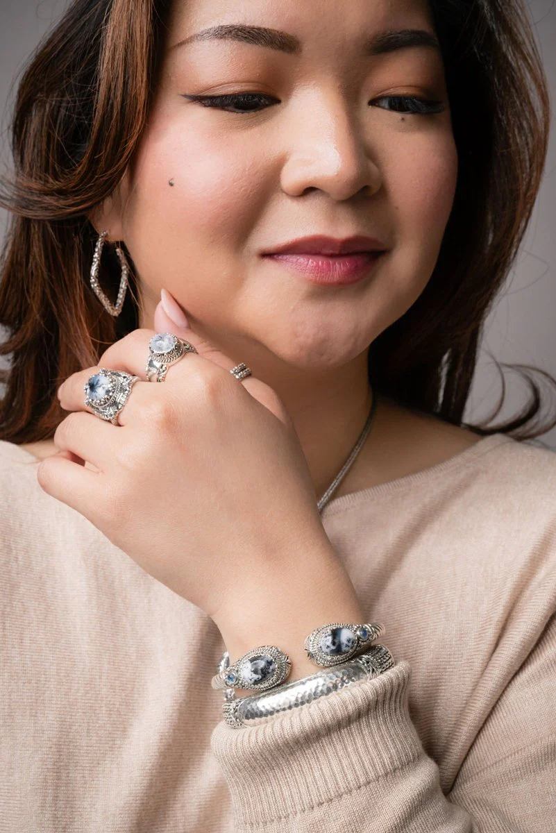 Maker of Heaven Tip-to-Tip Bracelet™ in Dendritic Opal & Rainbow Moonstone - Image 2