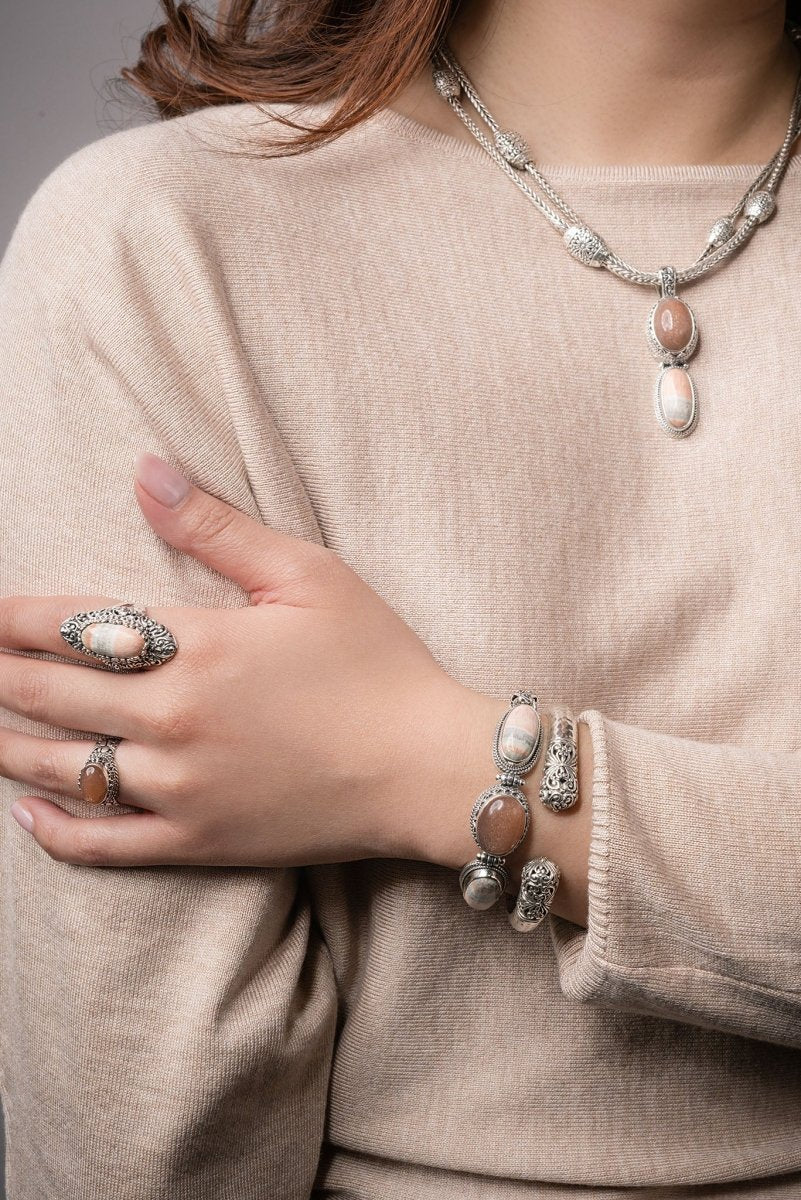 Maker of Stars Bracelet™ in Celestobarite & Peach Sunstone - Image 2