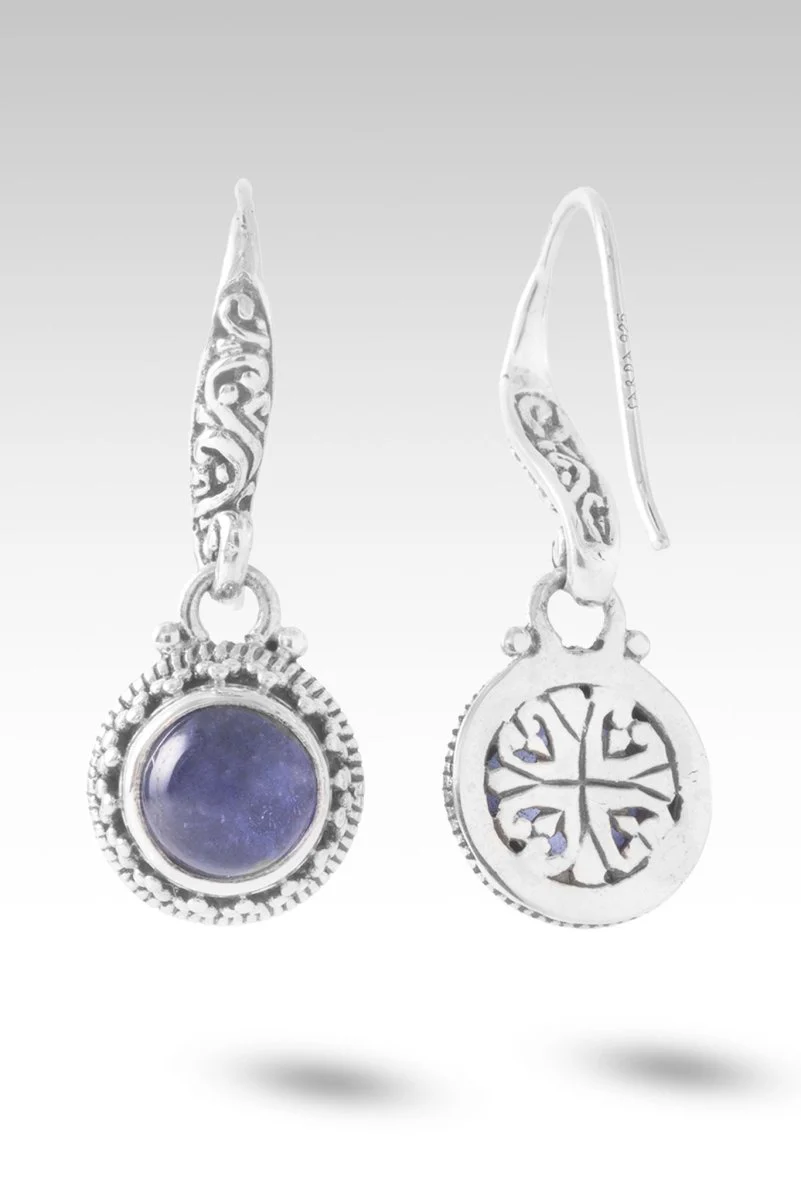 Mercy Swallowed Mistakes Earrings™ in Tanzanite - Image 2