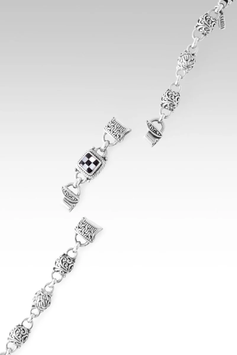 Linked in Faith Interchangeable Bracelet™ in Black Onyx & White Mother Of Pearl Mosaic - Image 3
