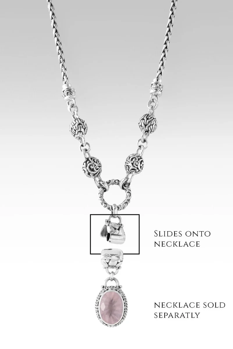 Linked in Faith Interchangeable Necklace Component™ in Cloud Pink Rose Quartz - Image 3