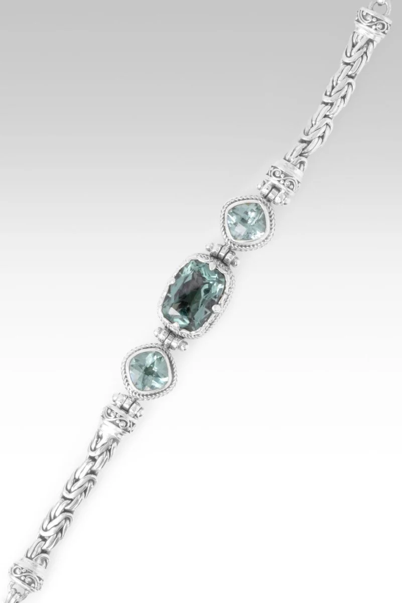 No More Fear Bracelet™ in Green Lab Created Quartz & Paraiba Lab Created Spinel
