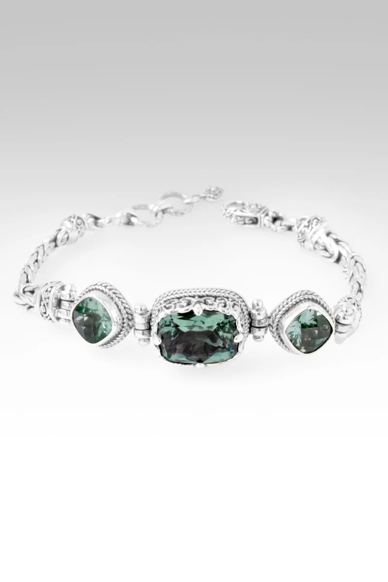 No More Fear Bracelet™ in Green Lab Created Quartz & Paraiba Lab Created Spinel - Image 2