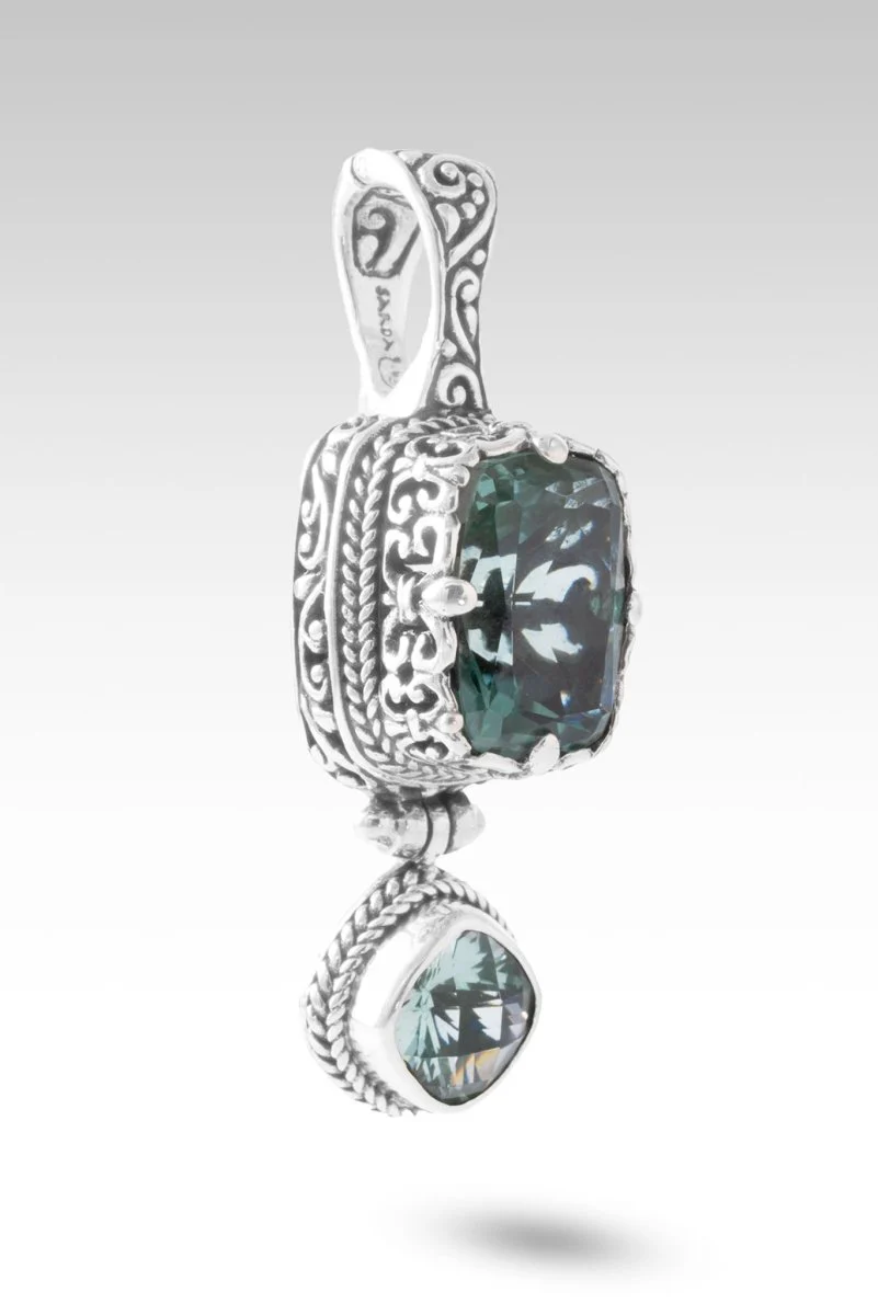 No More Worries Pendant™ in Green Lab Created Quartz & Paraiba Lab Created Spinel - Image 2