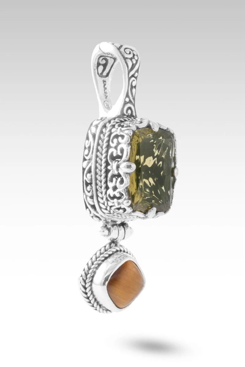 No More Worries Pendant™ in Olive Quartz & Tiger's Eye - Image 2