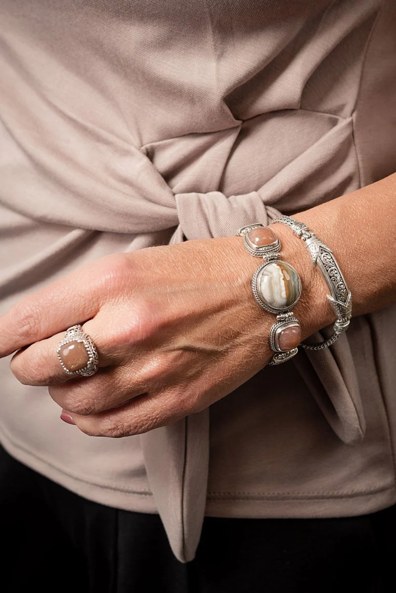 One That Never Ends Ring™ in Peach Sunstone - Image 6