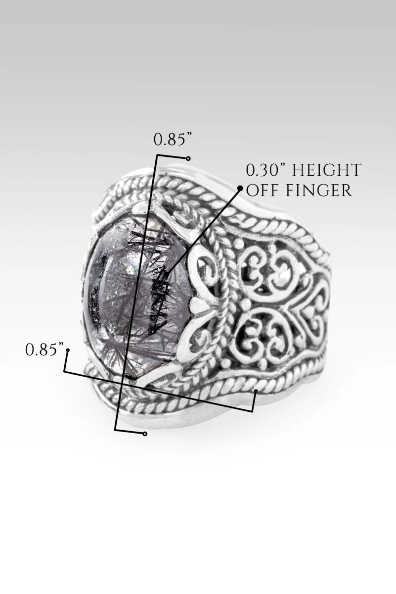 One Who Sees U Ring™ in Black Tourmalinted Quartz - Image 7
