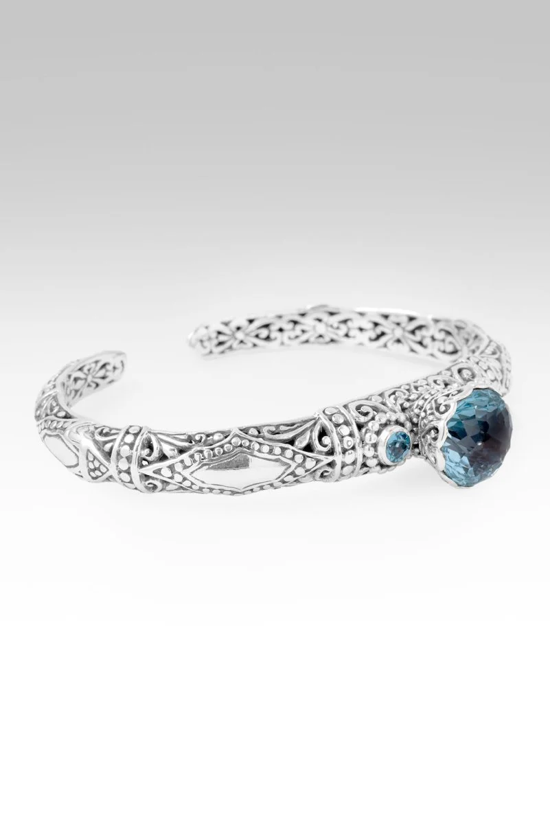 Peace in & Thru It Cuff Bracelet™ in Arctic Blue Topaz & Swiss Blue Topaz - Image 2